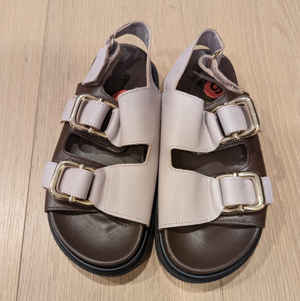 ALOHAS Light Purple and Brown Sandals